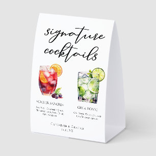 Sangria Gin & Tonic Wedding Cocktails Menu
