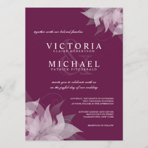 Sangria Grape Floral Wedding Invitations