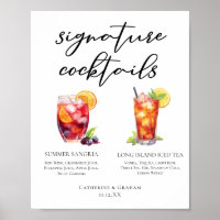 Sangria Long Island Tea Signature Cocktails Menu