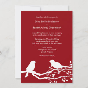 Sangria Love Birds Wedding Customisable Invitation