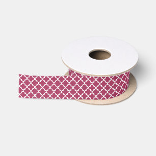 Sangria Moroccan Tile Trellis Pattern Satin Ribbon