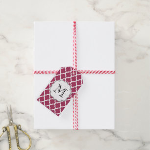 Sangria Moroccan Tile with Customisable Monogram Gift Tags