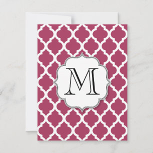 Sangria Moroccan Tile with Customisable Monogram Invitation