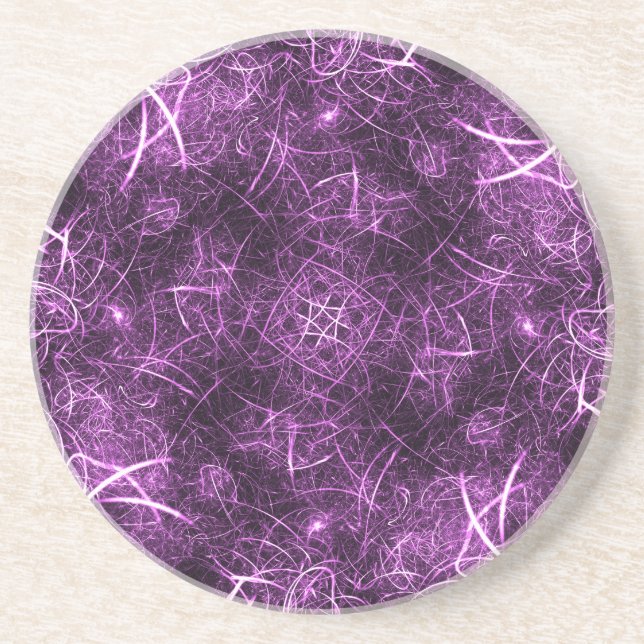 Sangria/Purple Fractal_Sandstone Coaster (Front)
