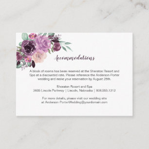 Sangria Purple Mauve Floral Accommodations Enclosure Card