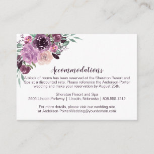 Sangria Purple Mauve Floral Accommodations Enclosure Card