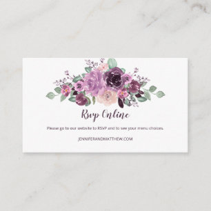 Sangria Purple Mauve Floral RSVP Online Enclosure Card