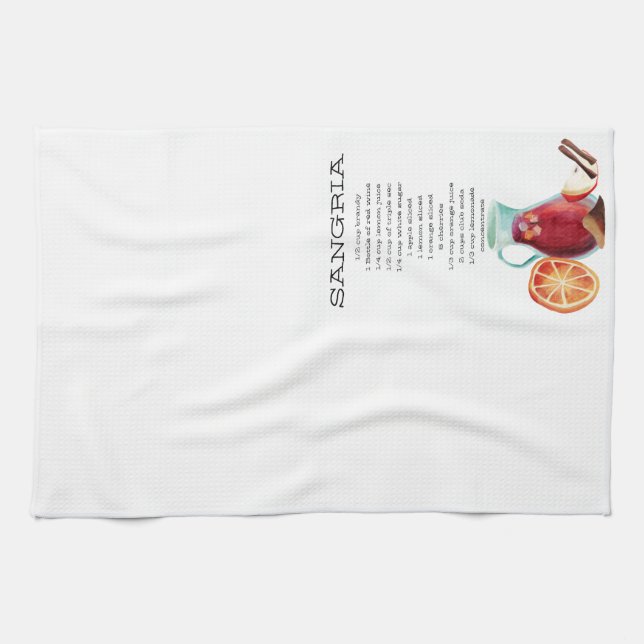 Sangria Recipe Tea Towel (Horizontal)