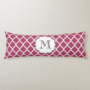 Sangria Red Moroccan Tile w/ Customisable Monogram Body Cushion