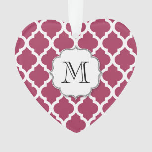 Sangria Red Moroccan Tile w/ Customisable Monogram Ornament