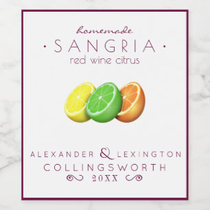 Sangria Red Wine Label