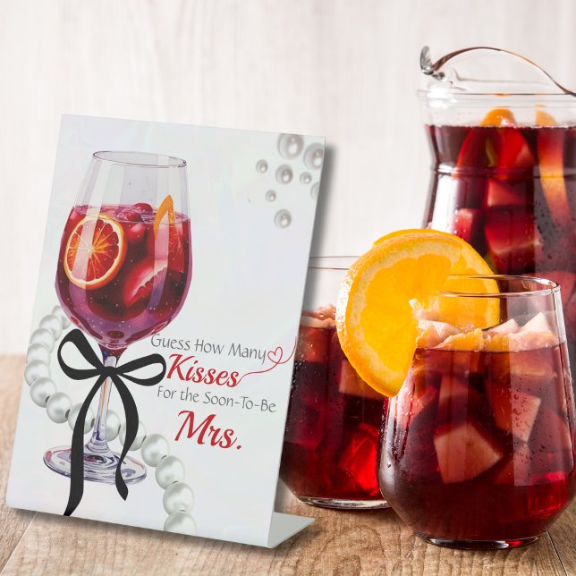  Sangria & Sass Guess How Many Kisses Pedestal Sign (Sangria & Sass Guess How Many Kisses Pedestal Sign)
