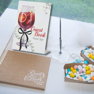 Sangria & Sass Guest Book Bridal shower Pedestal Sign