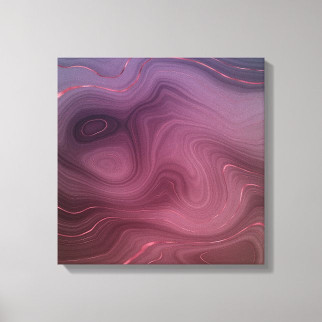 Sangria Strata | Moody Pink and Purple Luxe Agate Canvas Print (Front)
