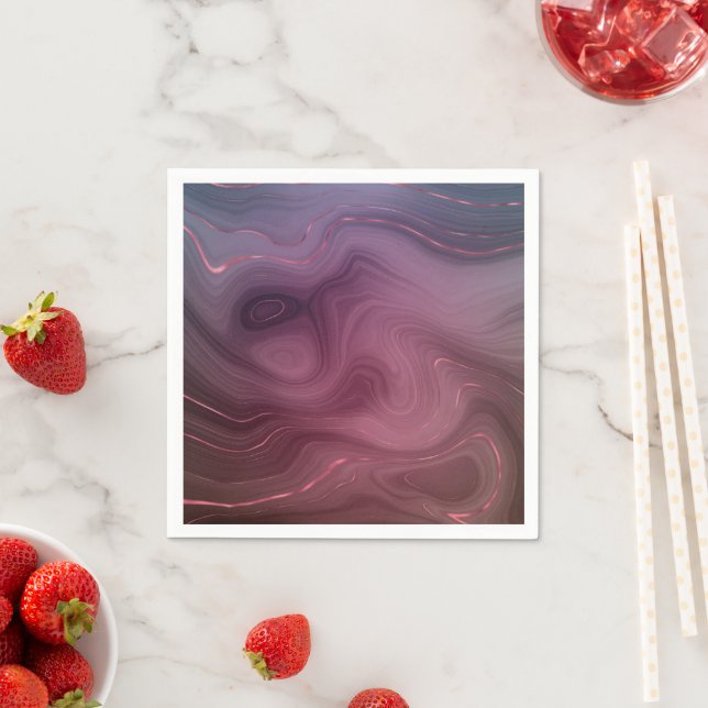 Sangria Strata | Moody Pink and Purple Luxe Agate Napkin (Insitu)
