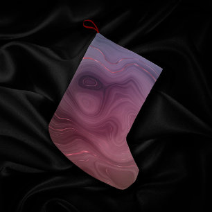 Sangria Strata   Moody Pink and Purple Luxe Agate Small Christmas Stocking
