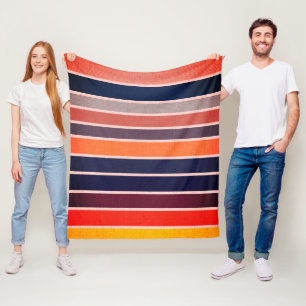 Sangria Striped Fleece Blanket