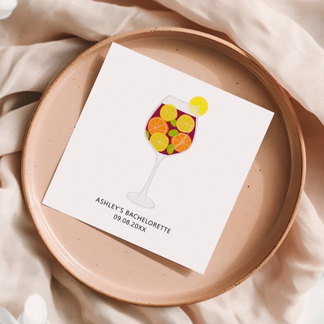 Sangria Wedding, Bachelorette, or Bridal Shower Napkin (Creator Uploaded)
