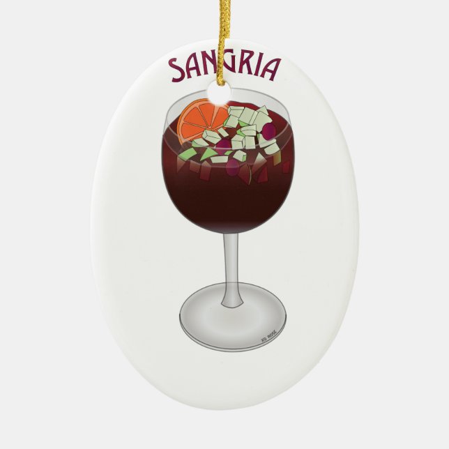 SANGRIA WINE DESIGN CERAMIC TREE DECORATION (Front)