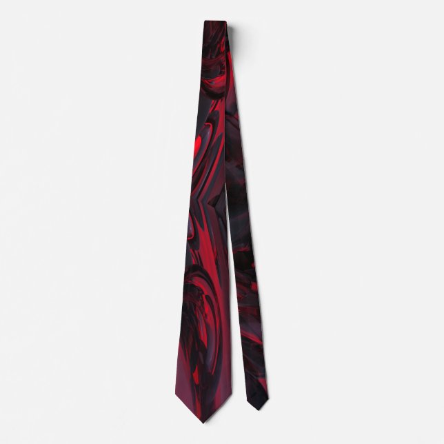 Sanguine Rose abstract men's necktie red, black (Front)