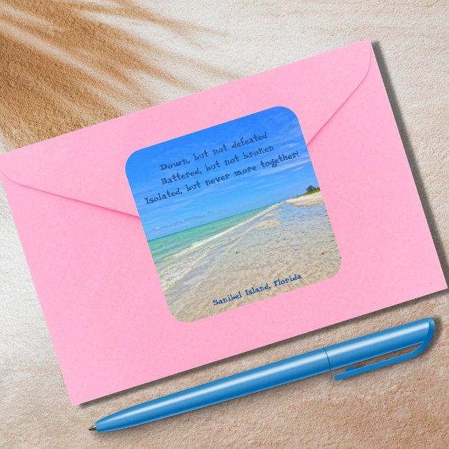 Sanibel Island Beach Florida Pre Hurricane Ian  Square Sticker (Creator Uploaded)