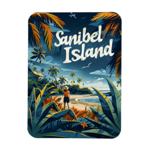Sanibel Island Beach Vintage Magnet