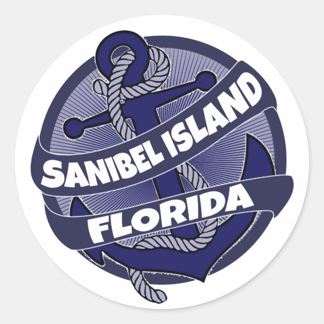 Sanibel Island Florida anchor stickers (Front)