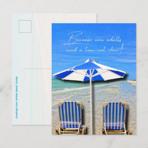Sanibel Island Florida Beach Adult Time Out Chair Postcard