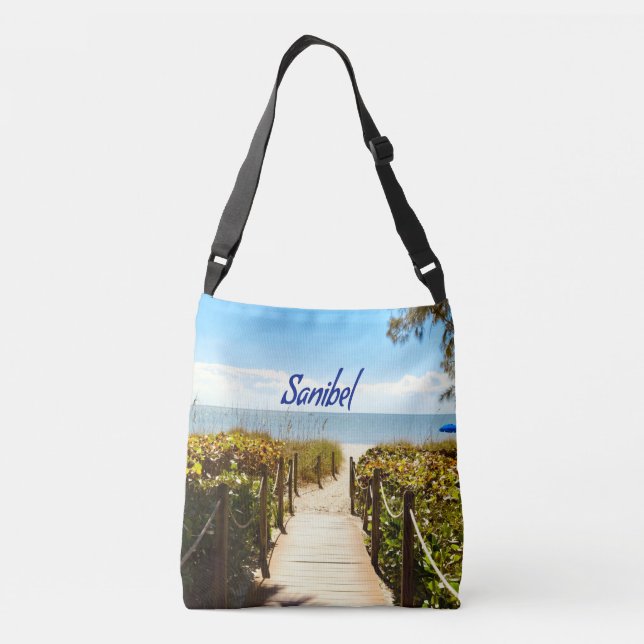 Sanibel Island Florida Beach Ocean Crossbody Bag (Back)