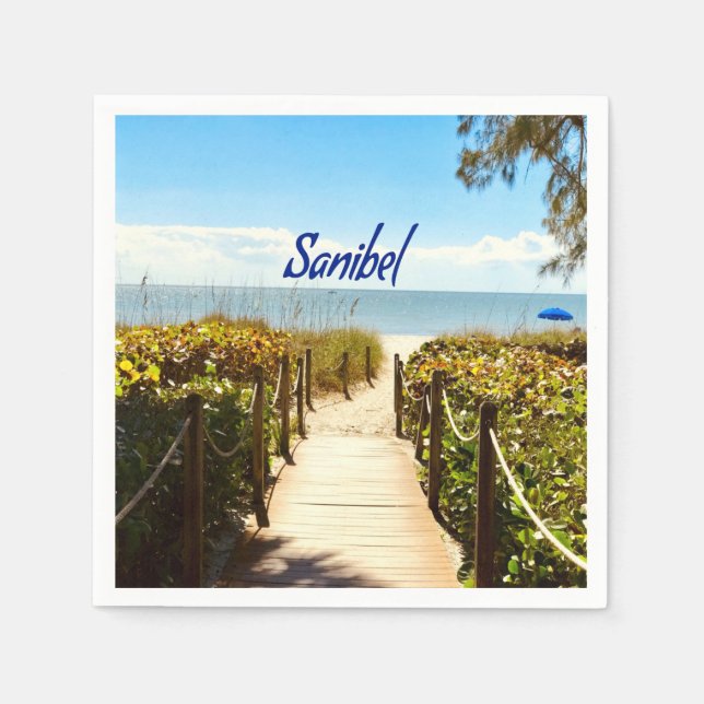 Sanibel Island Florida Beach Ocean Napkin (Front)