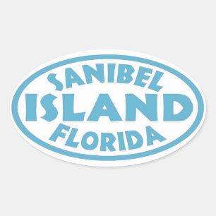 Sanibel Island Florida blue oval stickers