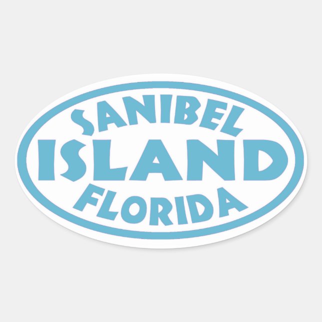 Sanibel Island Florida blue oval stickers (Front)