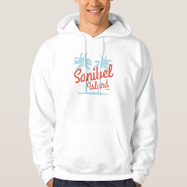 Sanibel Island Florida Coral Ocean Souvenir Hoodie (Front)