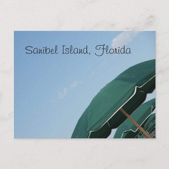 Sanibel Island, Florida corner umbrellas Postcard (Front)