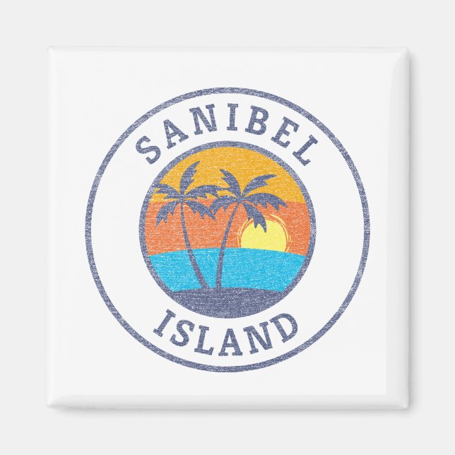 Sanibel Island, Florida Faded Classic Style Magnet (Front)