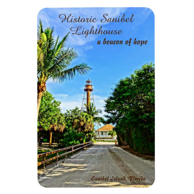 Sanibel Island Florida Lighthouse Beacon of Hope  Magnet (Vertical)