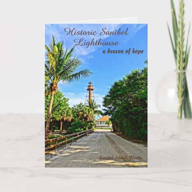 Sanibel Island Florida Lighthouse Beacon of Hope   Thank You Card (Front)