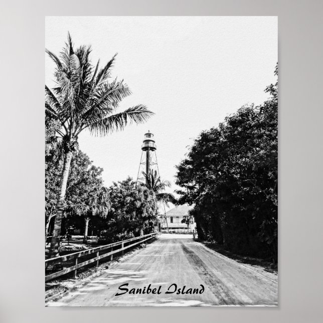 Sanibel Island Florida Lighthouse Printable Art Poster (Front)