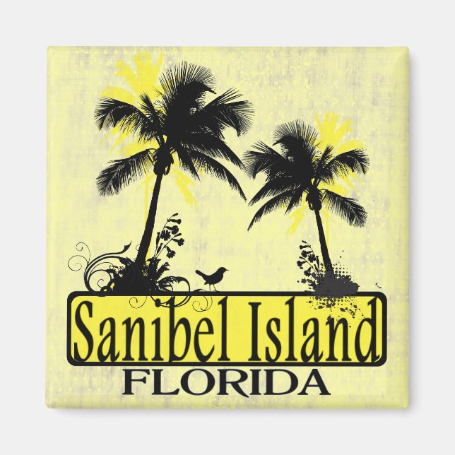 Sanibel Island Florida palm tree magnet (Front)
