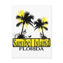 Sanibel Island Florida palm tree postcard
