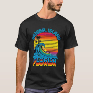 Sanibel Island Florida Retro Throwback Surf & Beac T-Shirt