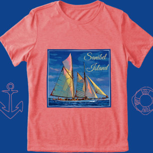 Sanibel Island Florida Sailing Ship Vacation Tri-Blend Shirt