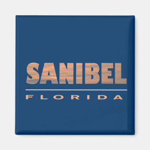 Sanibel Island Florida Typographic Design Magnet
