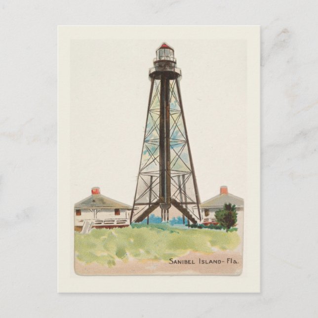 Sanibel Island Florida vintage lighthouse Postcard (Front)