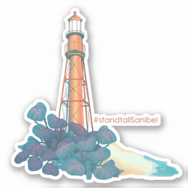 Sanibel Island Lighthouse Florida Charity Sticker (Front)