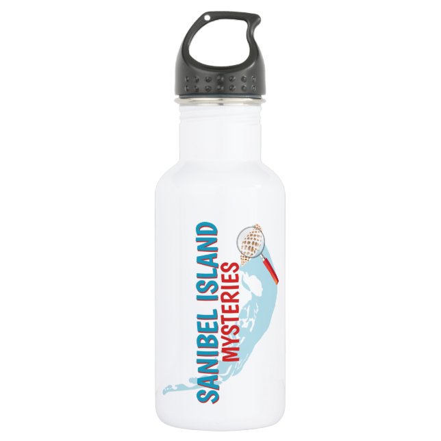 Sanibel Island Mysteries 18 oz. water bottle (Front)