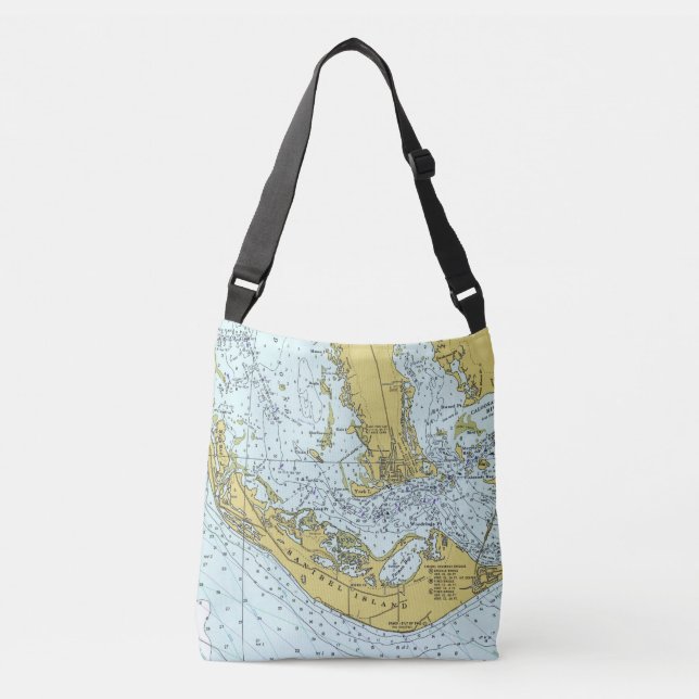 Sanibel Island nautical map Crossbody Bag (Front)
