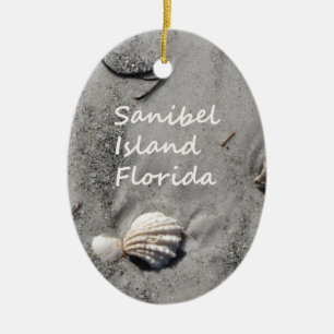 Sanibel Island Sand Shells Ceramic Tree Decoration