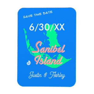 Sanibel Island save the date beach wedding Magnet