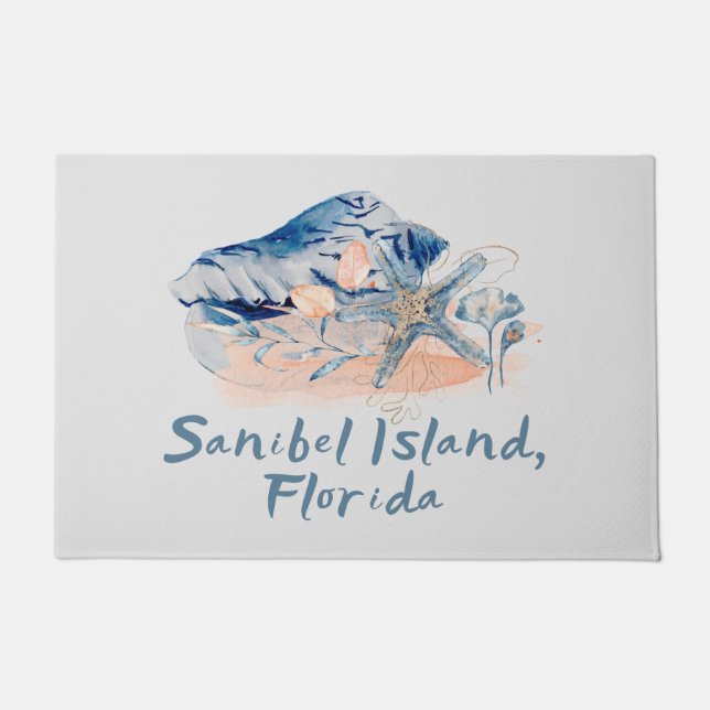 Sanibel Island Seashells  Doormat (Front)